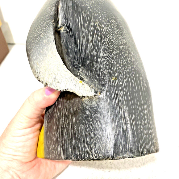 Vintage Carved Wooden Penguin Bird Figure Handcrafted Painted Primitive Folk Art - Picture 11 of 13